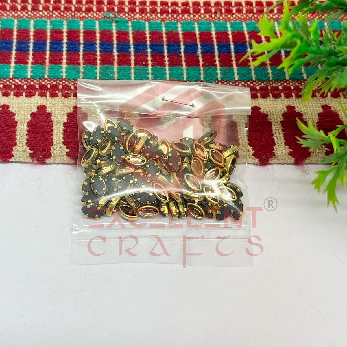 3x6mm Eye Shape Glass Kundan Stones-100 Pcs