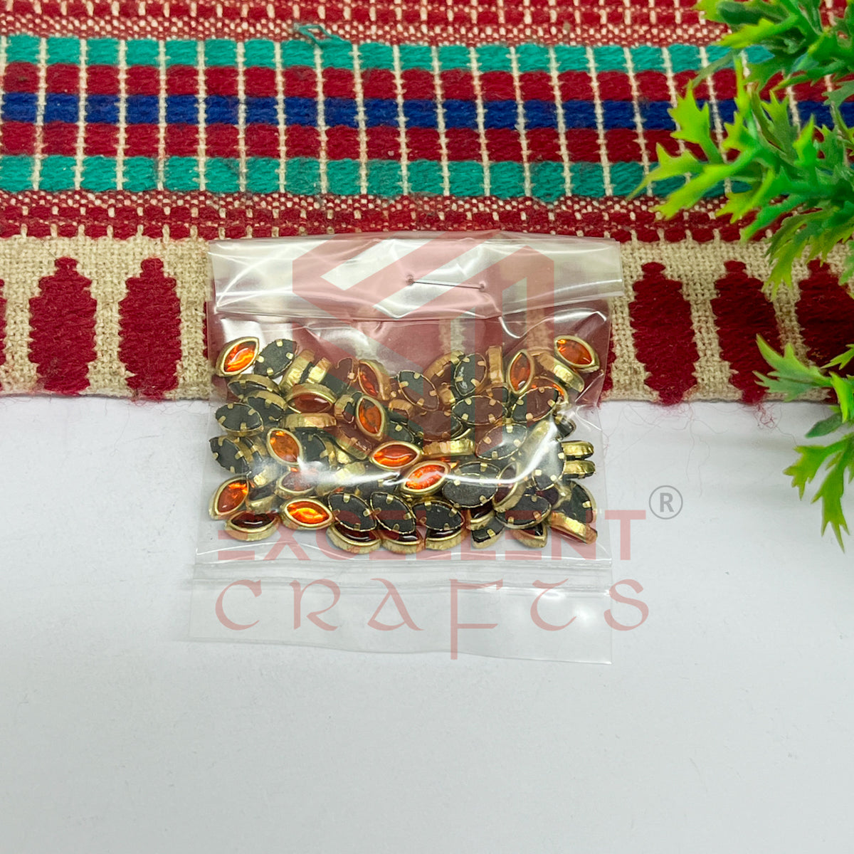 3x6mm Eye Shape Glass Kundan Stones-100 Pcs