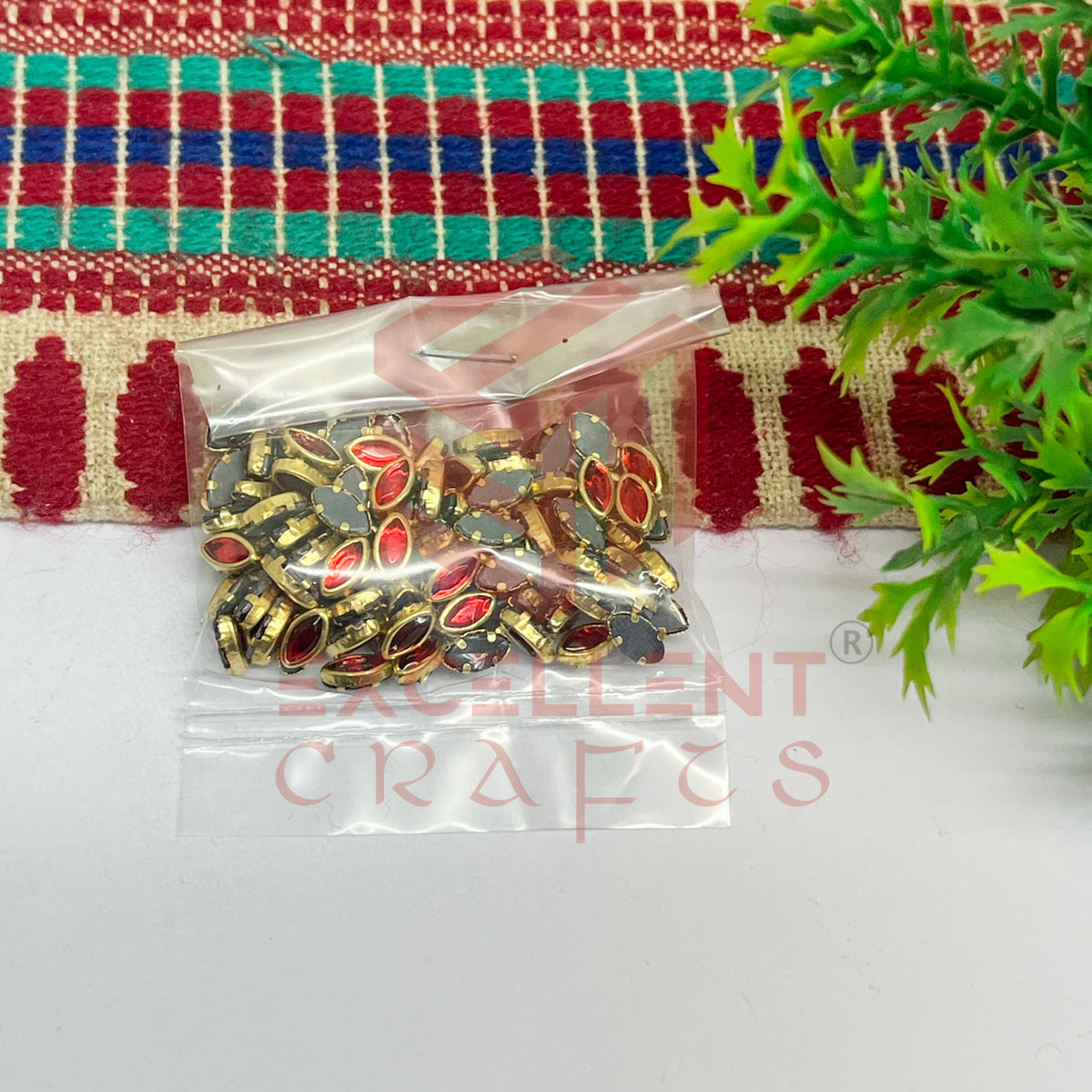 3x6mm Eye Shape Glass Kundan Stones-100 Pcs