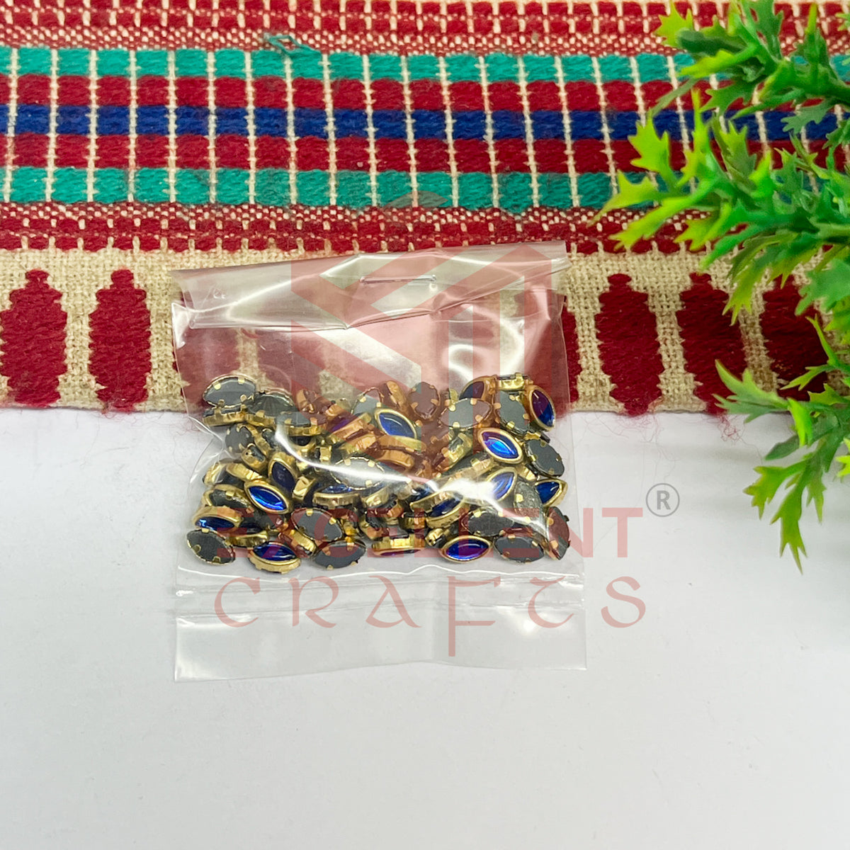 3x6mm Eye Shape Glass Kundan Stones-100 Pcs