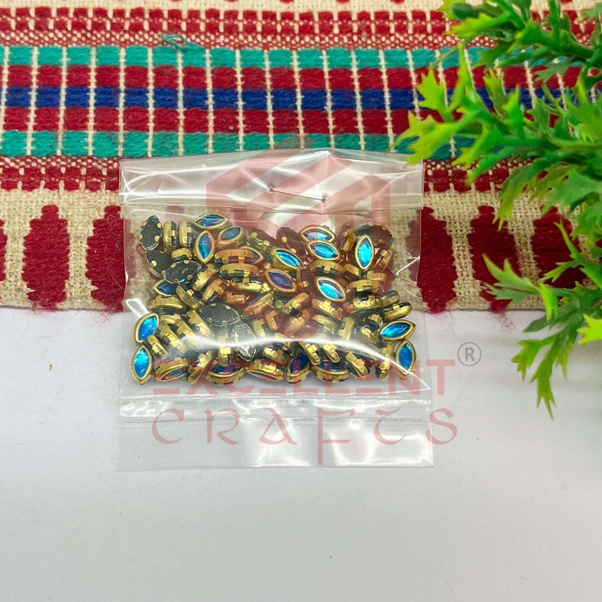 3x6mm Eye Shape Glass Kundan Stones-100 Pcs