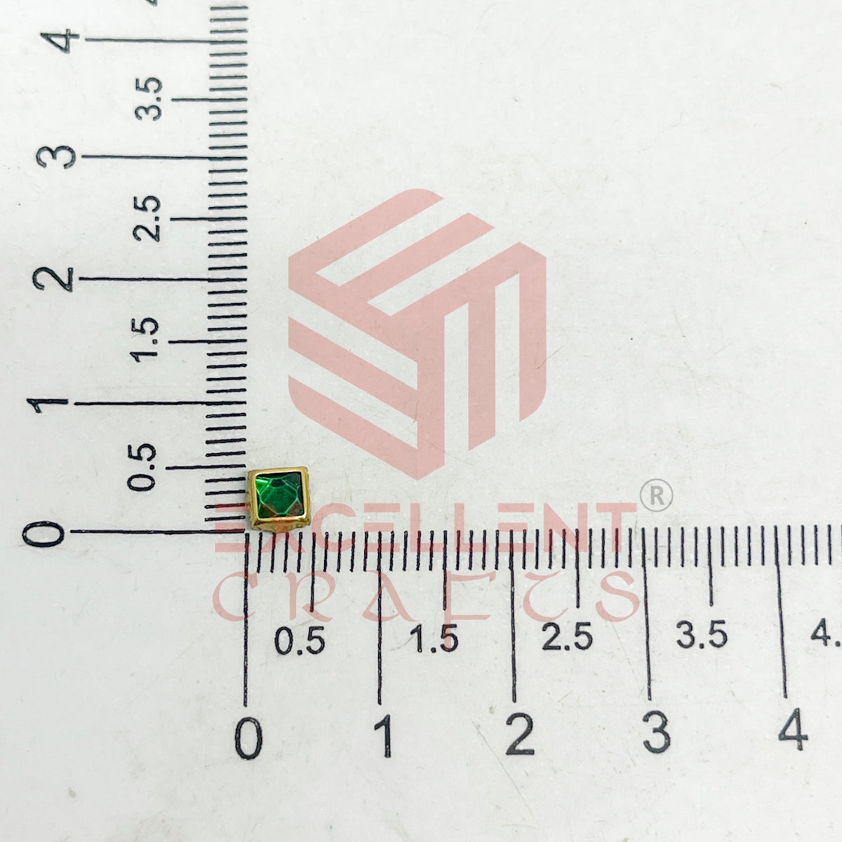 4x4mm Square Shape Glass Kundan Stones-100 Pcs