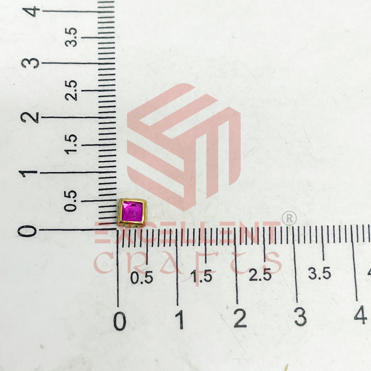 4x4mm Square Shape Glass Kundan Stones-100 Pcs