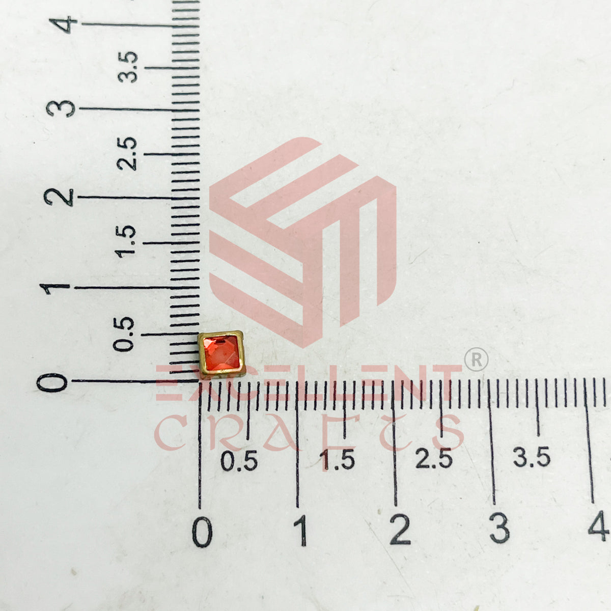 4x4mm Square Shape Glass Kundan Stones-100 Pcs