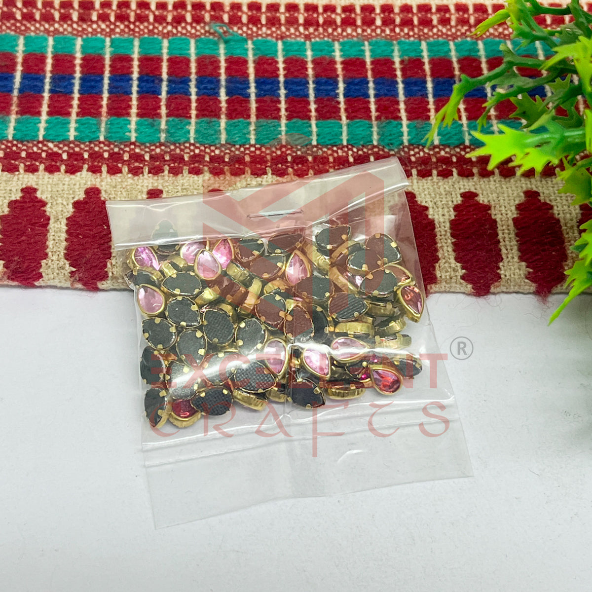4x6mm Drop Shape Glass Kundan Stones-100 Pcs