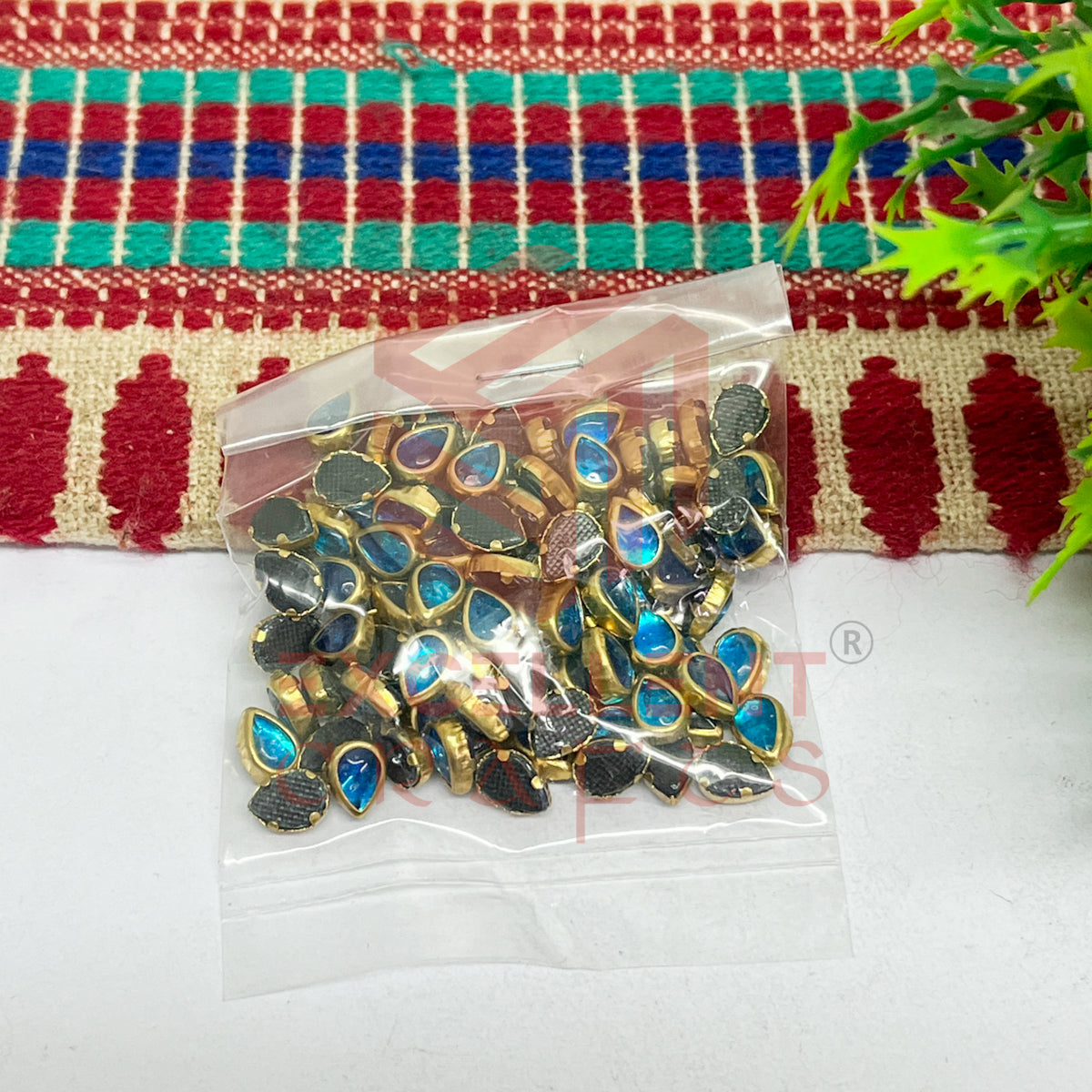 4x6mm Drop Shape Glass Kundan Stones-100 Pcs