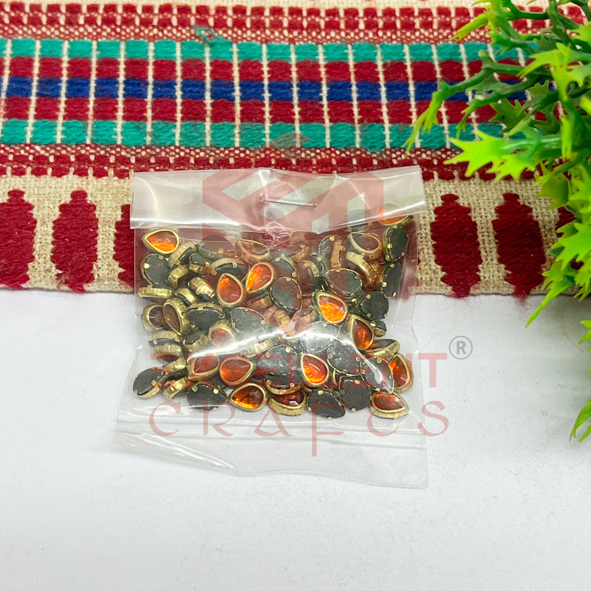 4x6mm Drop Shape Glass Kundan Stones-100 Pcs