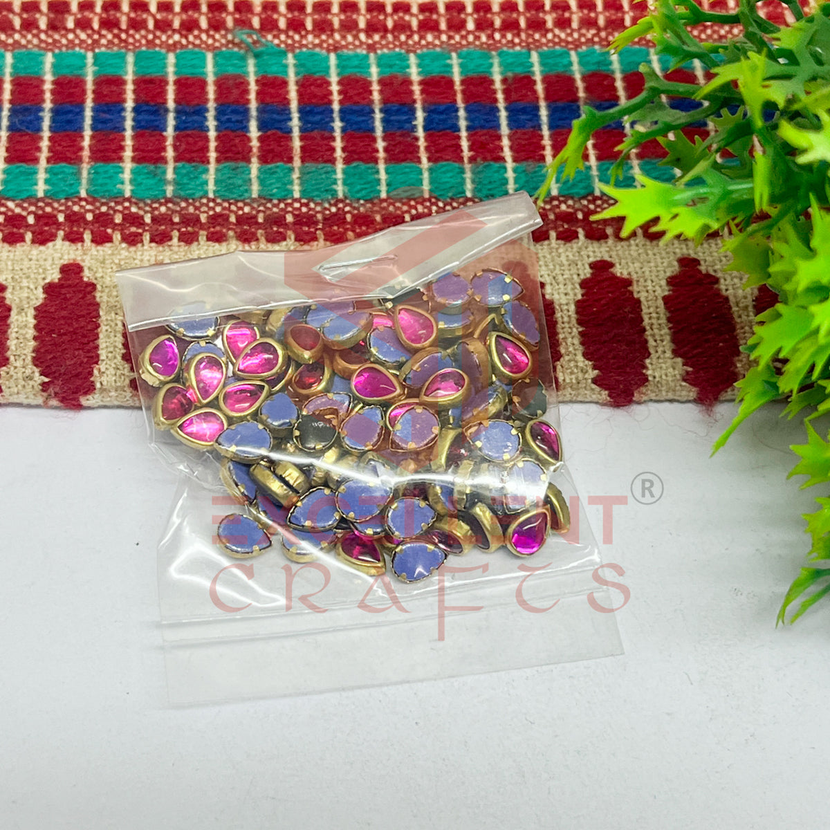 4x6mm Drop Shape Glass Kundan Stones-100 Pcs