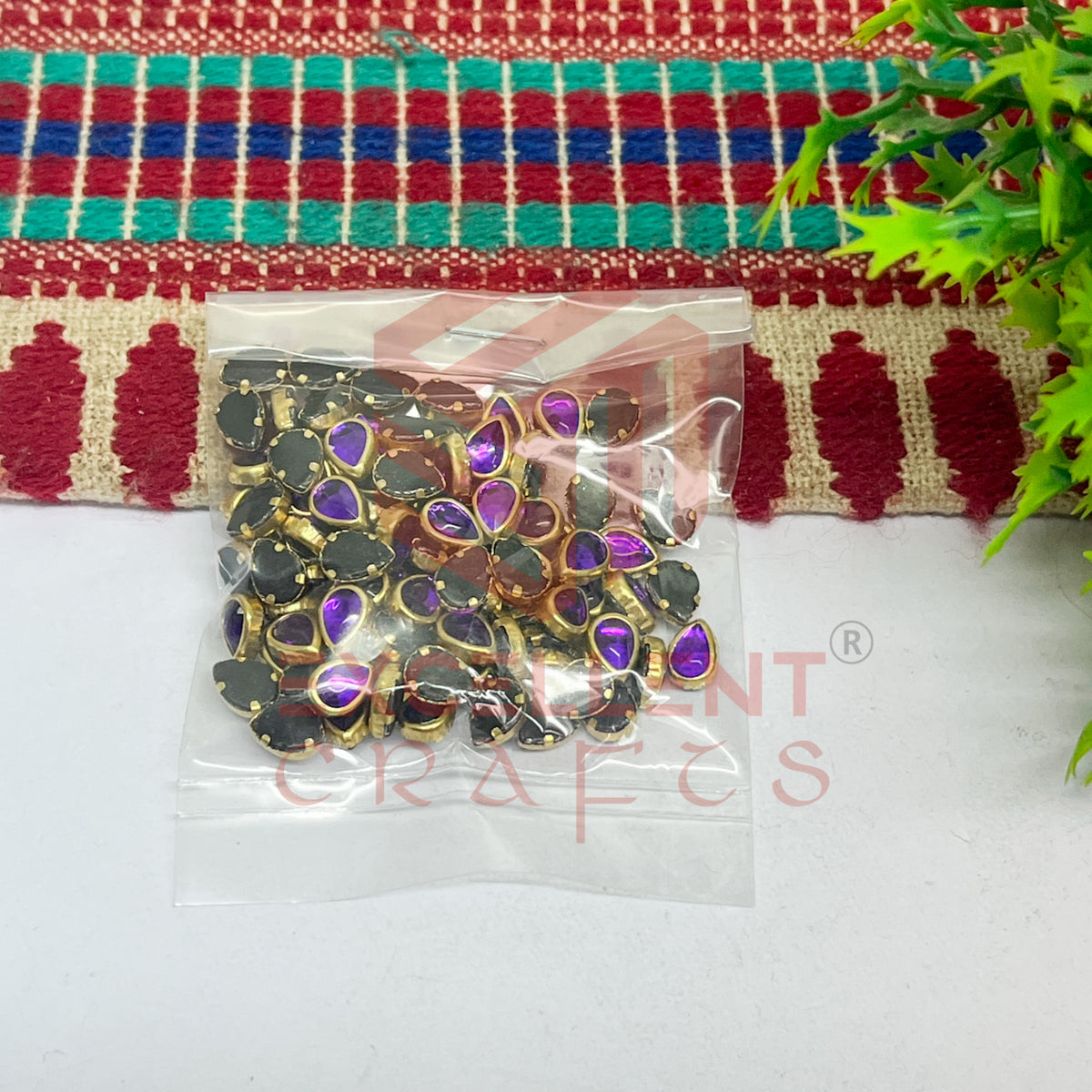4x6mm Drop Shape Glass Kundan Stones-100 Pcs