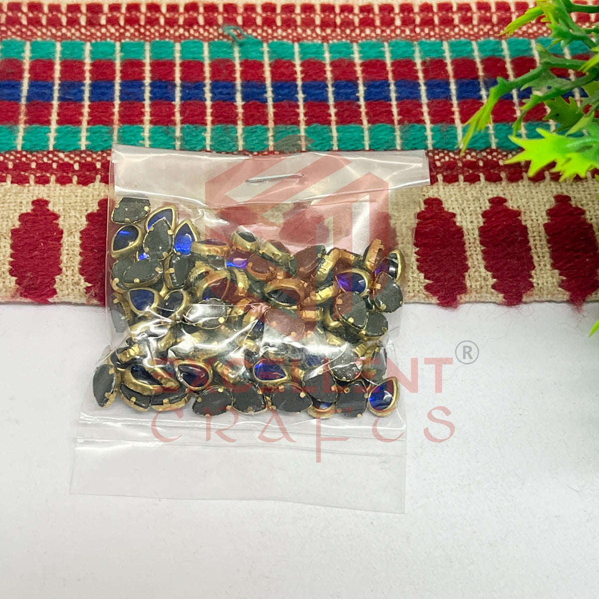 4x6mm Drop Shape Glass Kundan Stones-100 Pcs