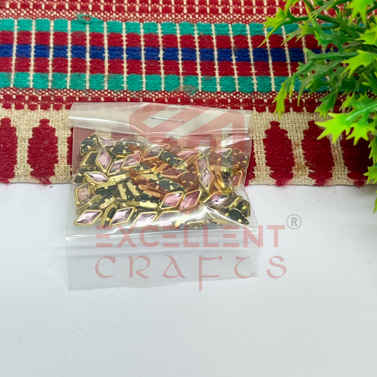 4x8mm Diamond Shape Glass Kundan Stones-100 Pcs