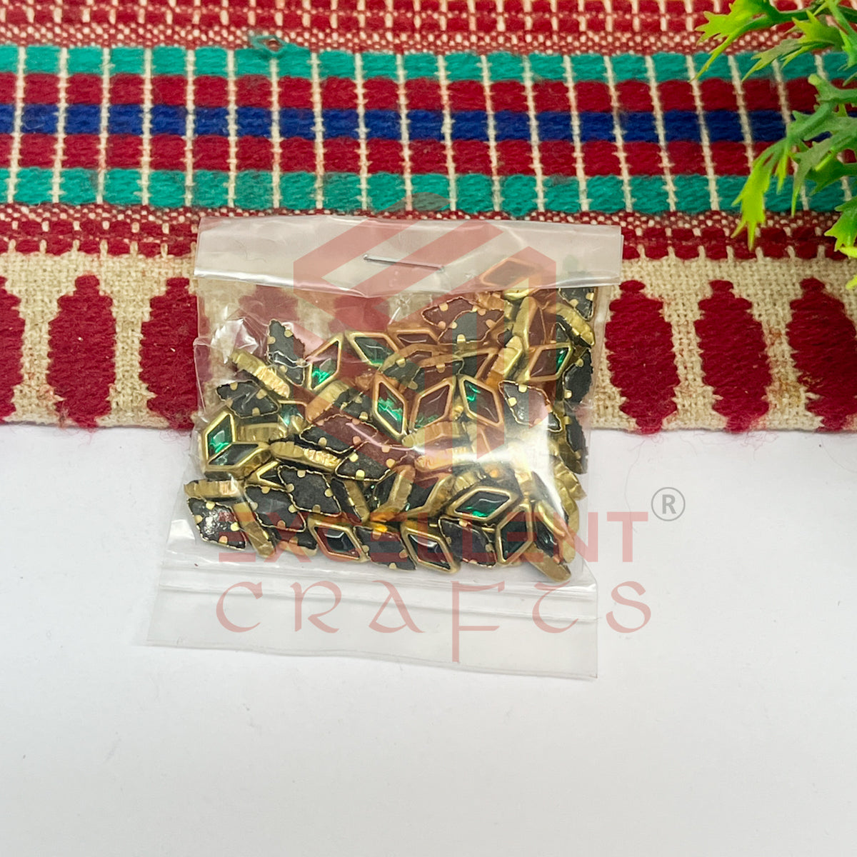 4x8mm Diamond Shape Glass Kundan Stones-100 Pcs
