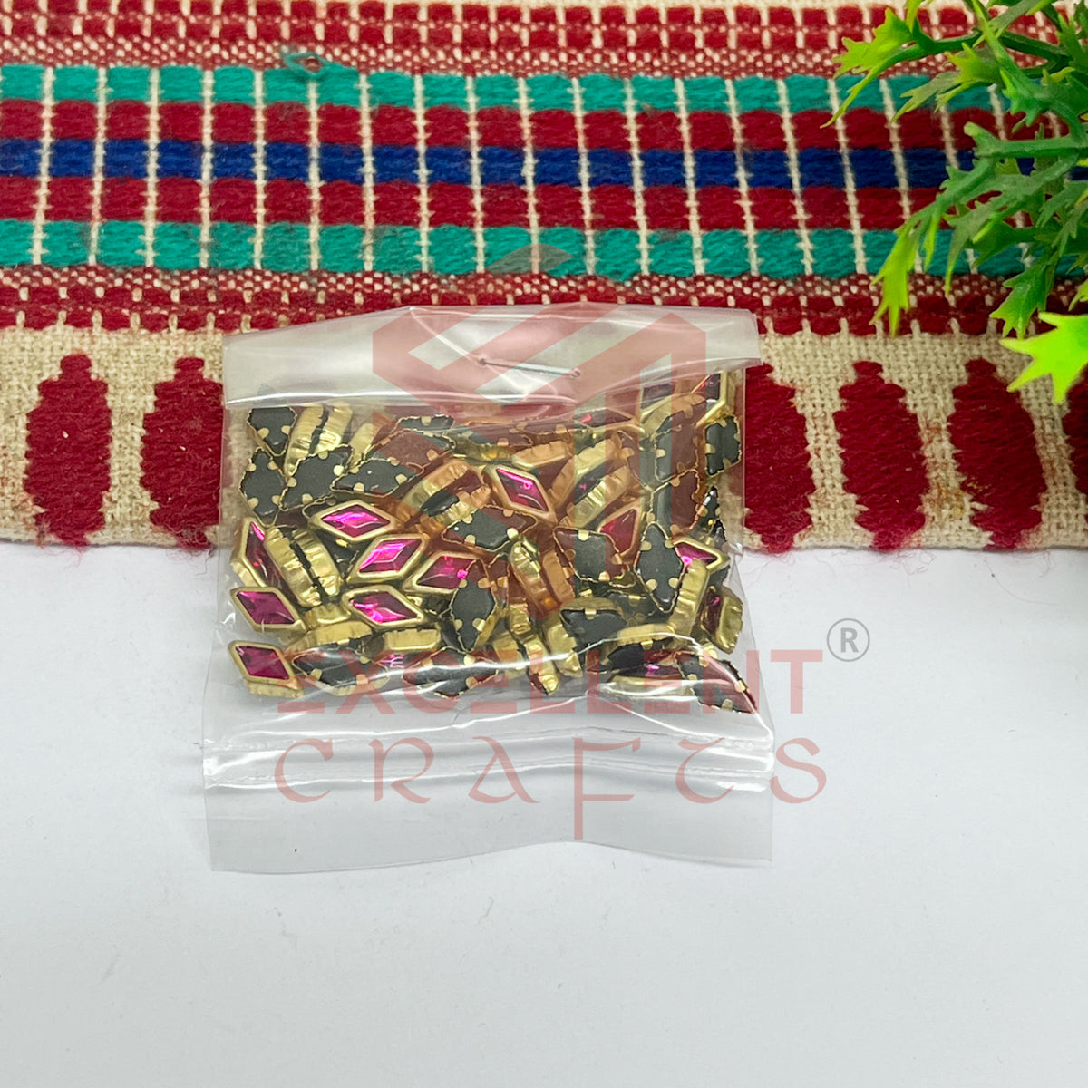 4x8mm Diamond Shape Glass Kundan Stones-100 Pcs