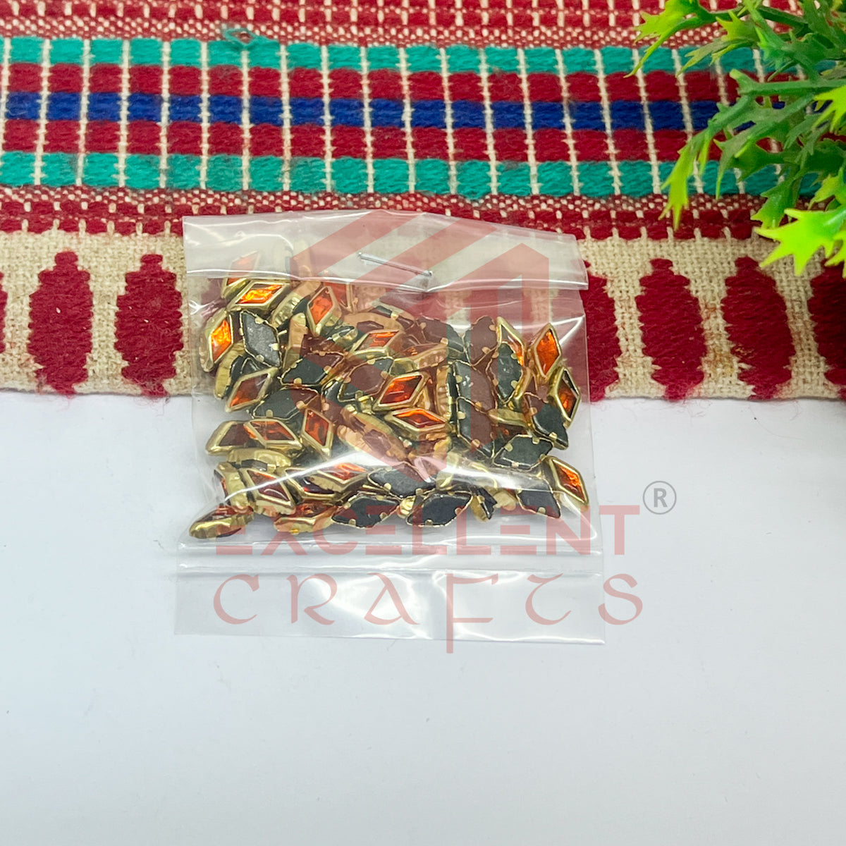 4x8mm Diamond Shape Glass Kundan Stones-100 Pcs