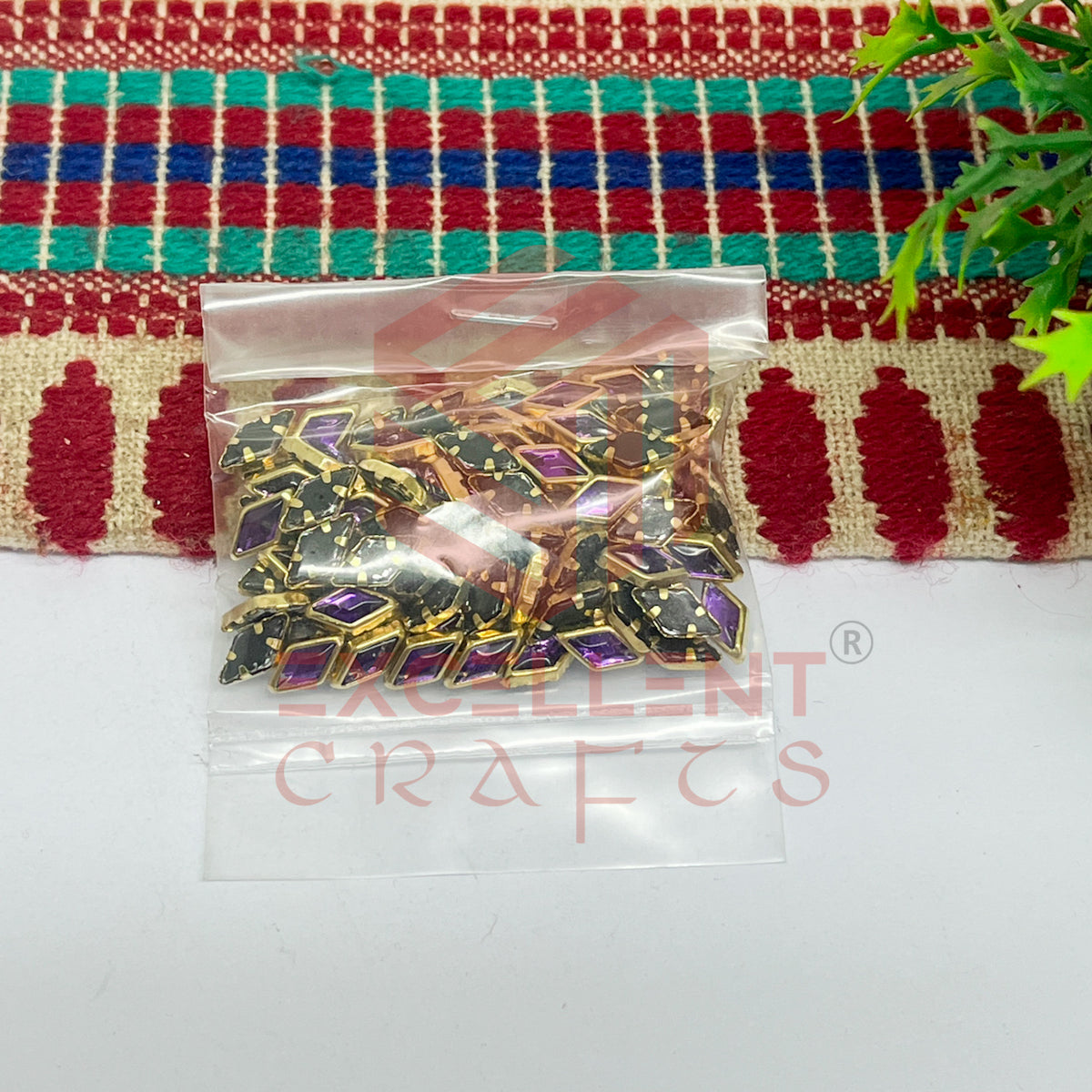 4x8mm Diamond Shape Glass Kundan Stones-100 Pcs