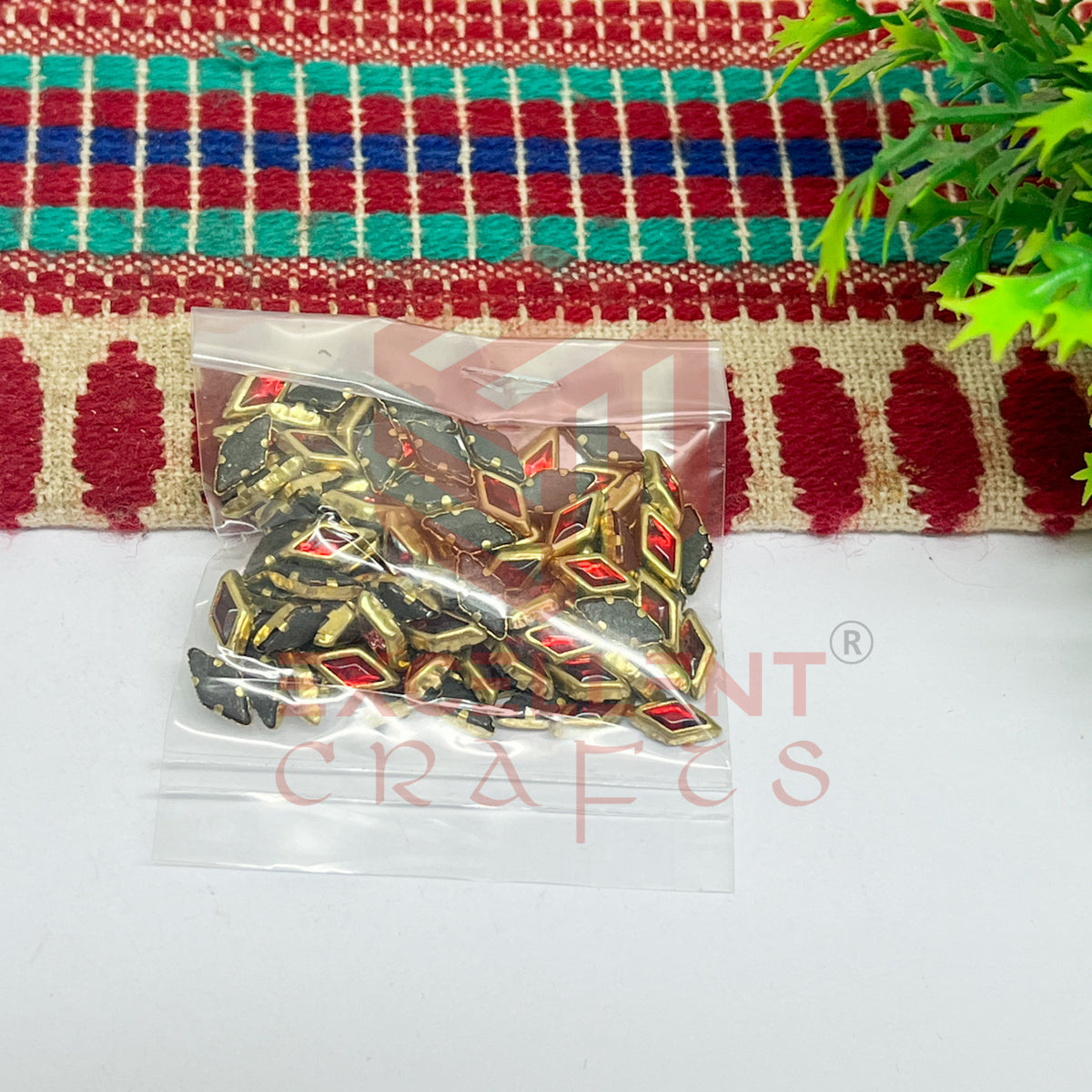 4x8mm Diamond Shape Glass Kundan Stones-100 Pcs