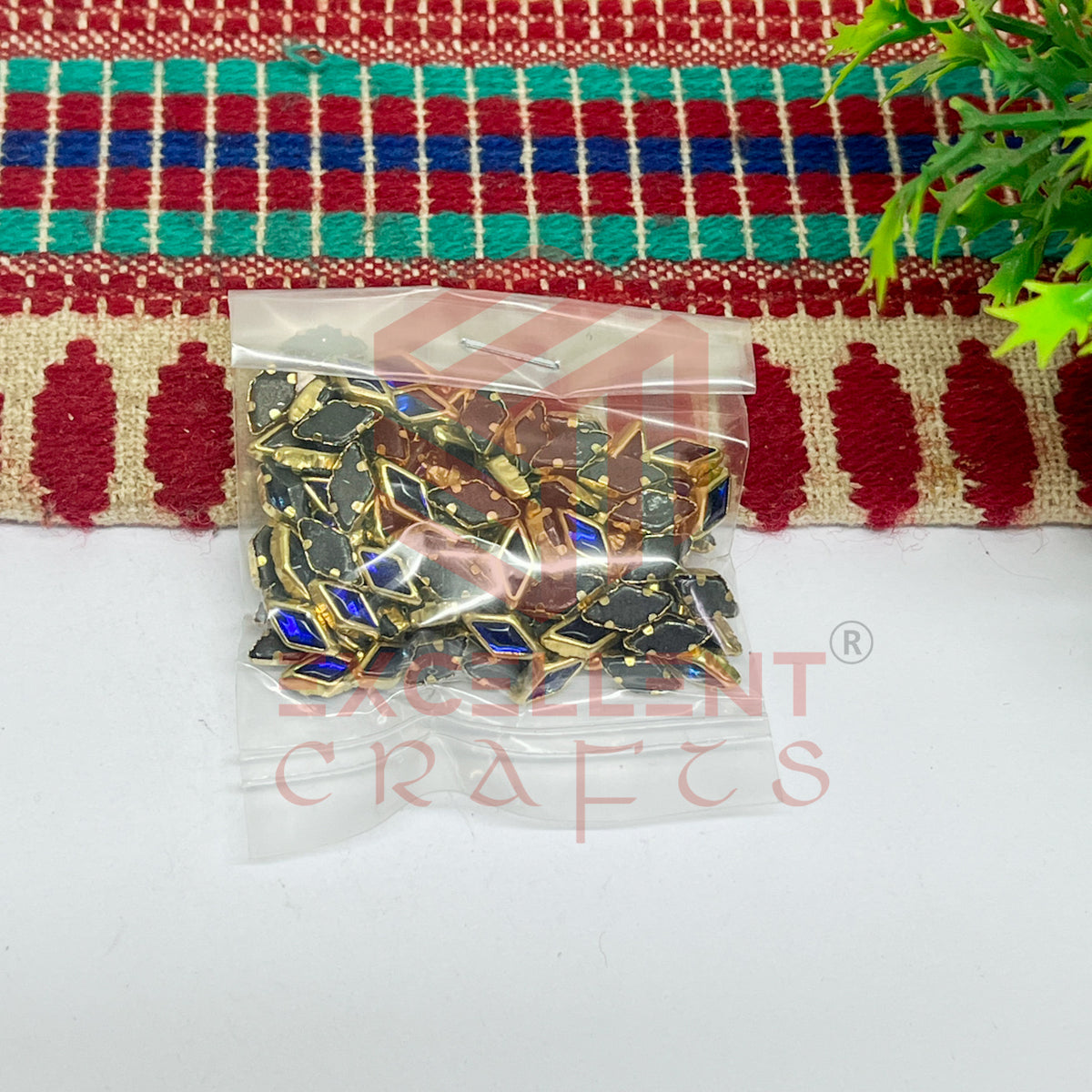 4x8mm Diamond Shape Glass Kundan Stones-100 Pcs