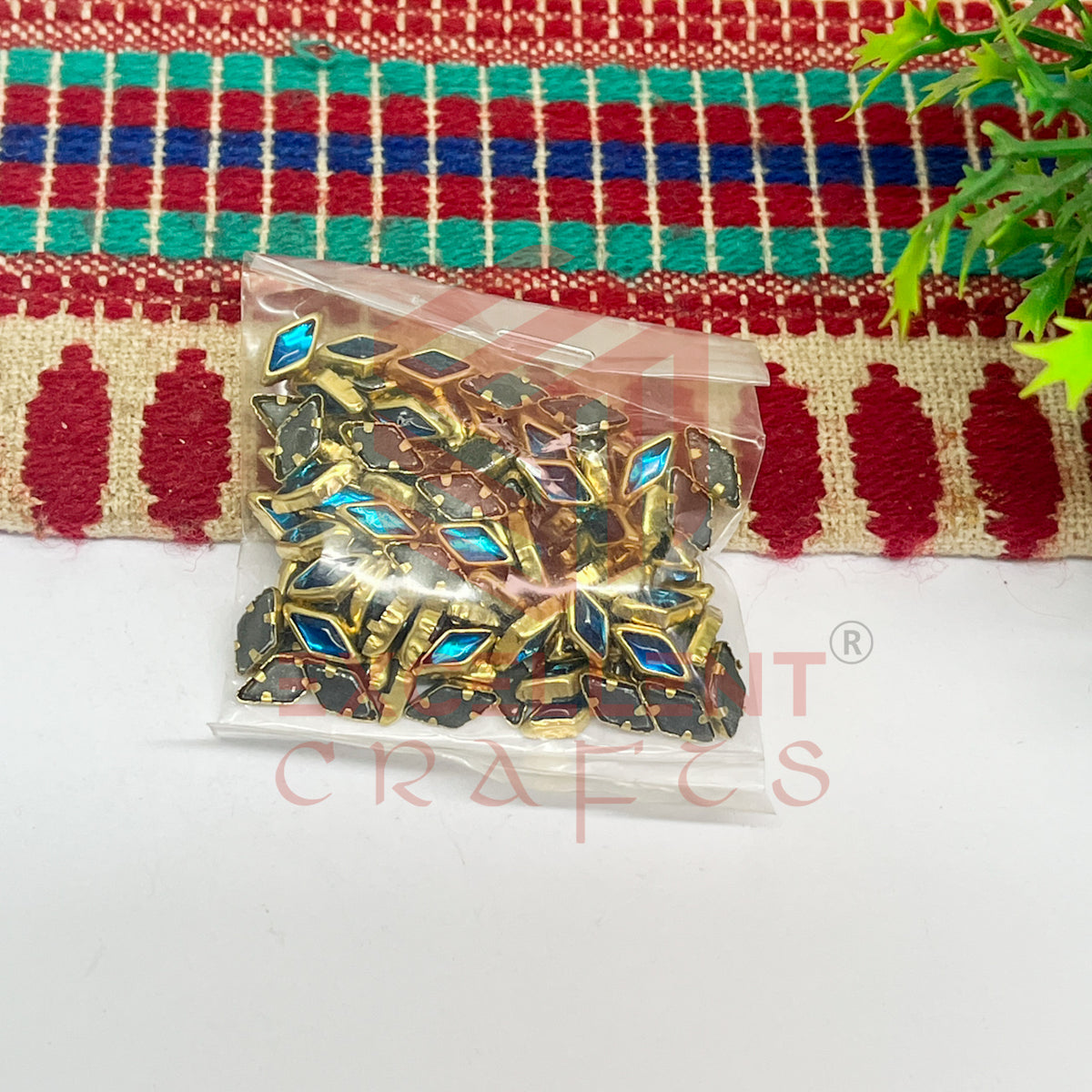 4x8mm Diamond Shape Glass Kundan Stones-100 Pcs