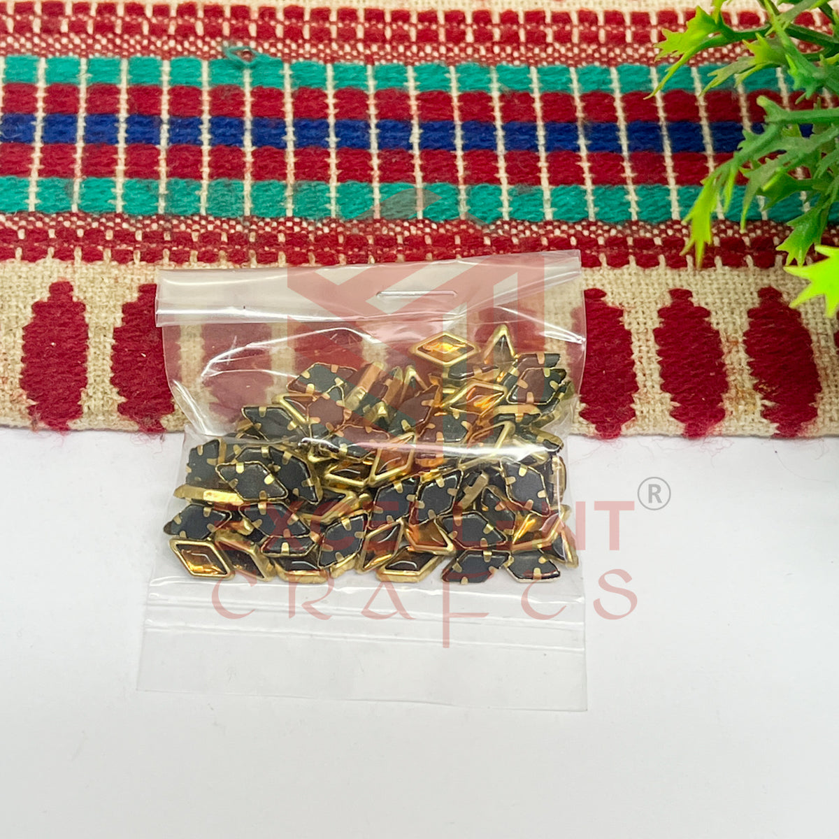 4x8mm Diamond Shape Glass Kundan Stones-100 Pcs