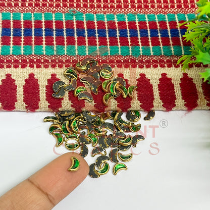 4x8mm Halfmoon Shape Glass Kundan Stones-100 Pcs