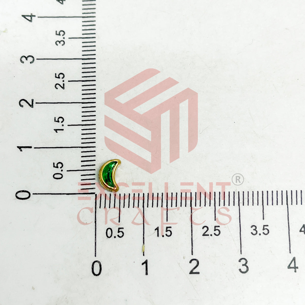 4x8mm Halfmoon Shape Glass Kundan Stones-100 Pcs