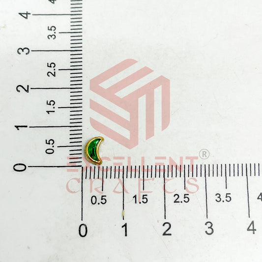 4x8mm Halfmoon Shape Glass Kundan Stones-100 Pcs