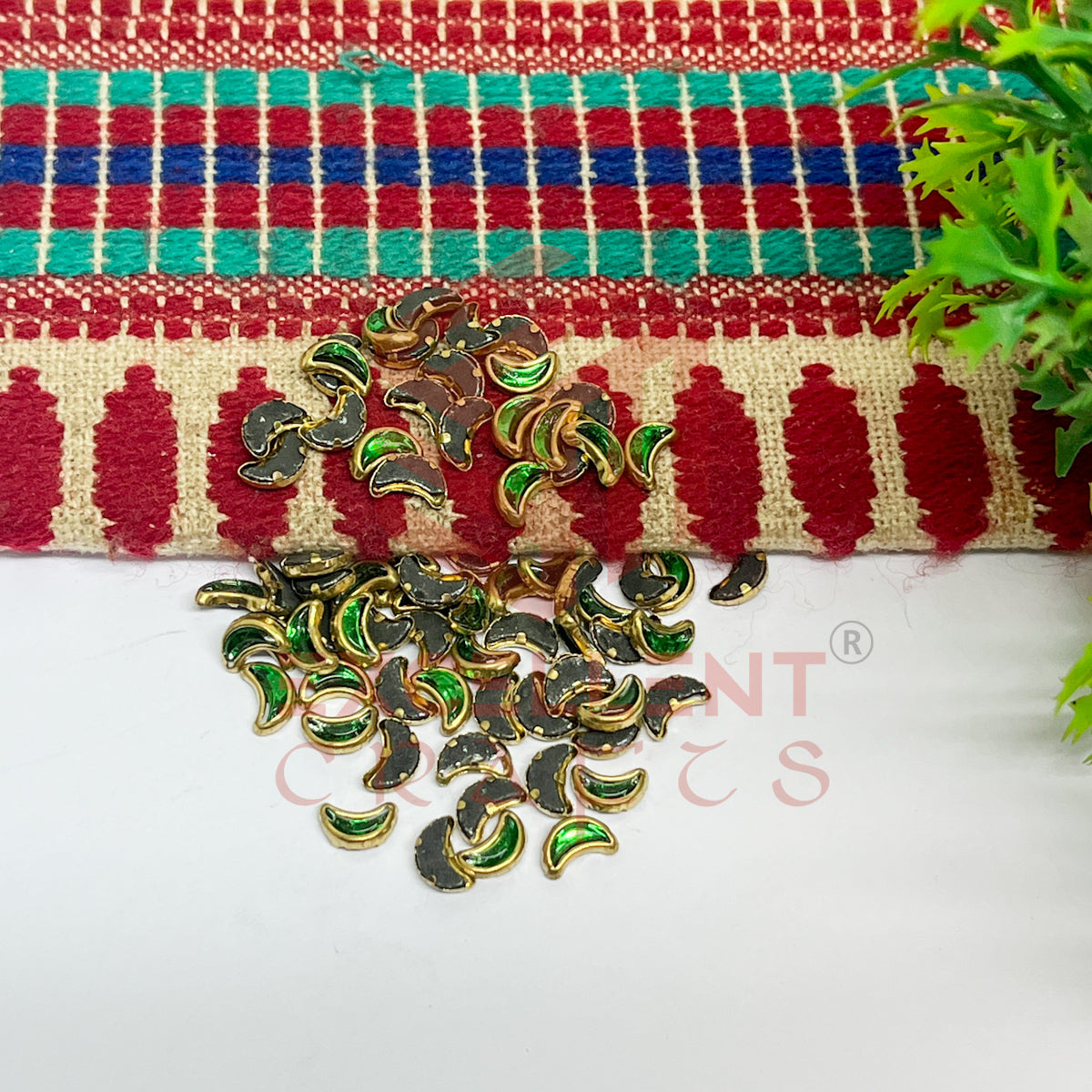 4x8mm Halfmoon Shape Glass Kundan Stones-100 Pcs