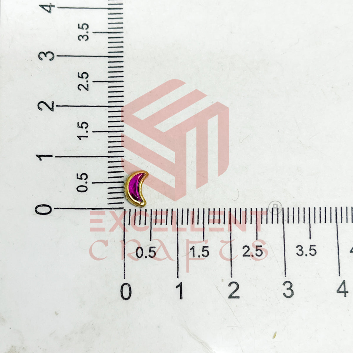 4x8mm Halfmoon Shape Glass Kundan Stones-100 Pcs