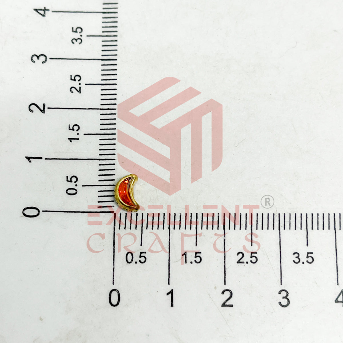 4x8mm Halfmoon Shape Glass Kundan Stones-100 Pcs