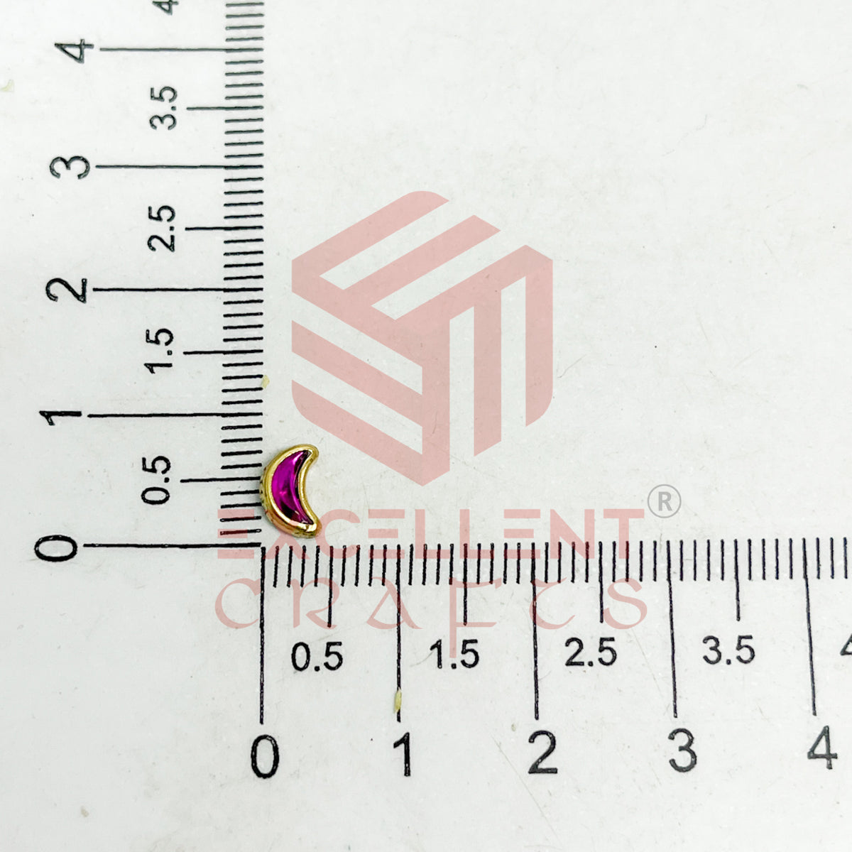 4x8mm Halfmoon Shape Glass Kundan Stones-100 Pcs