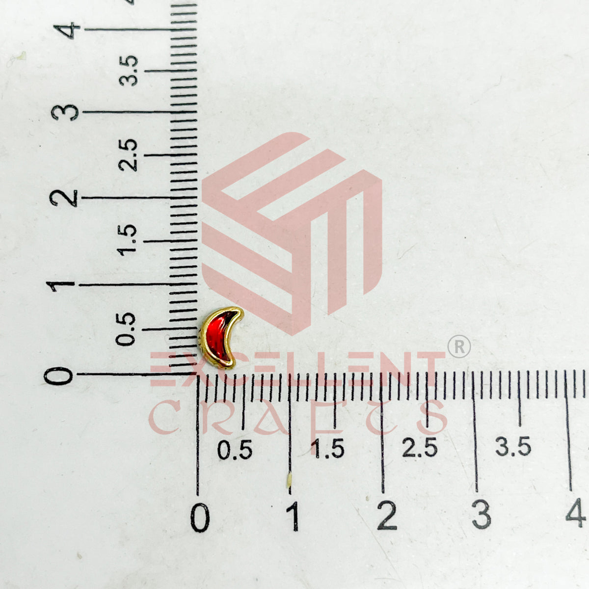 4x8mm Halfmoon Shape Glass Kundan Stones-100 Pcs