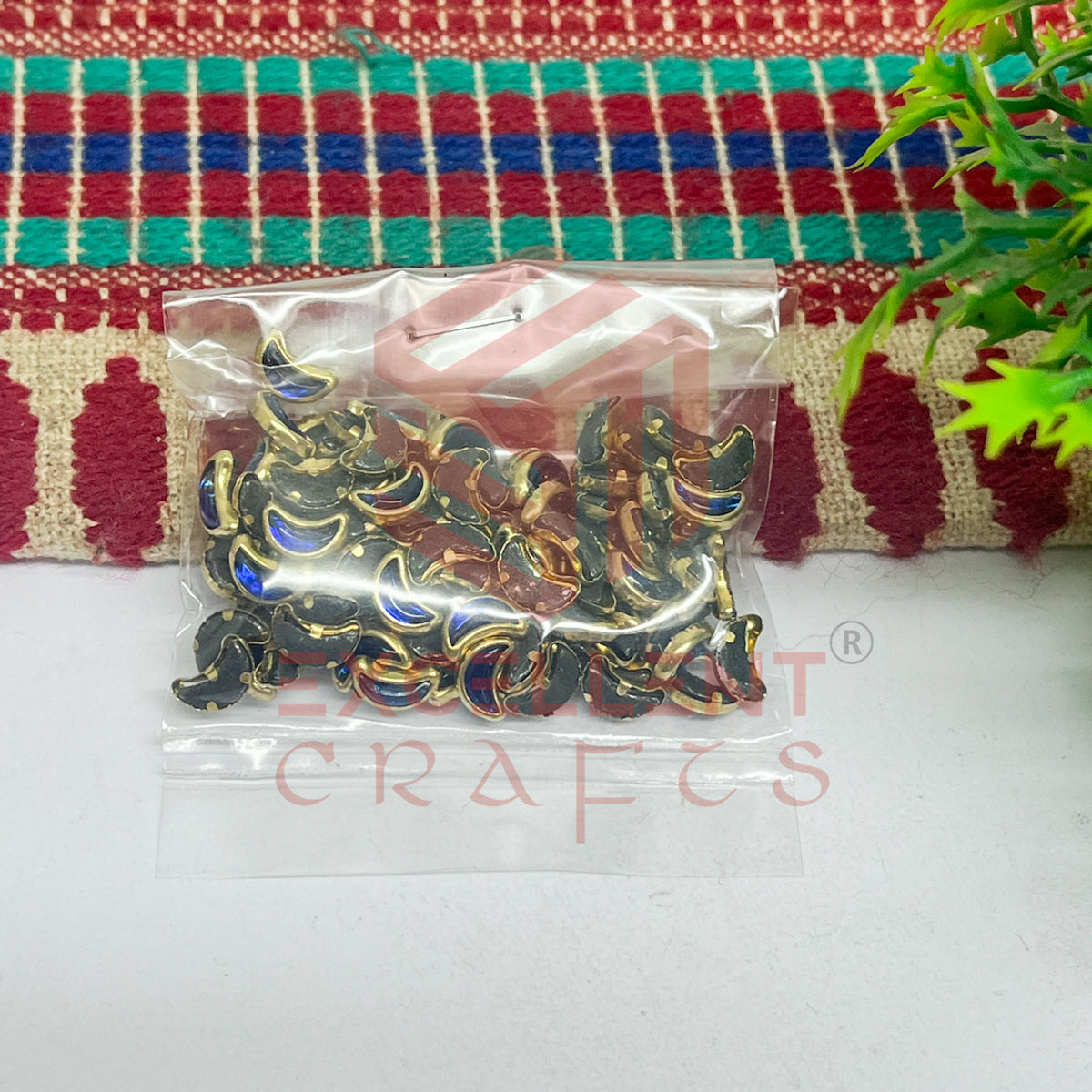 4x8mm Halfmoon Shape Glass Kundan Stones-100 Pcs