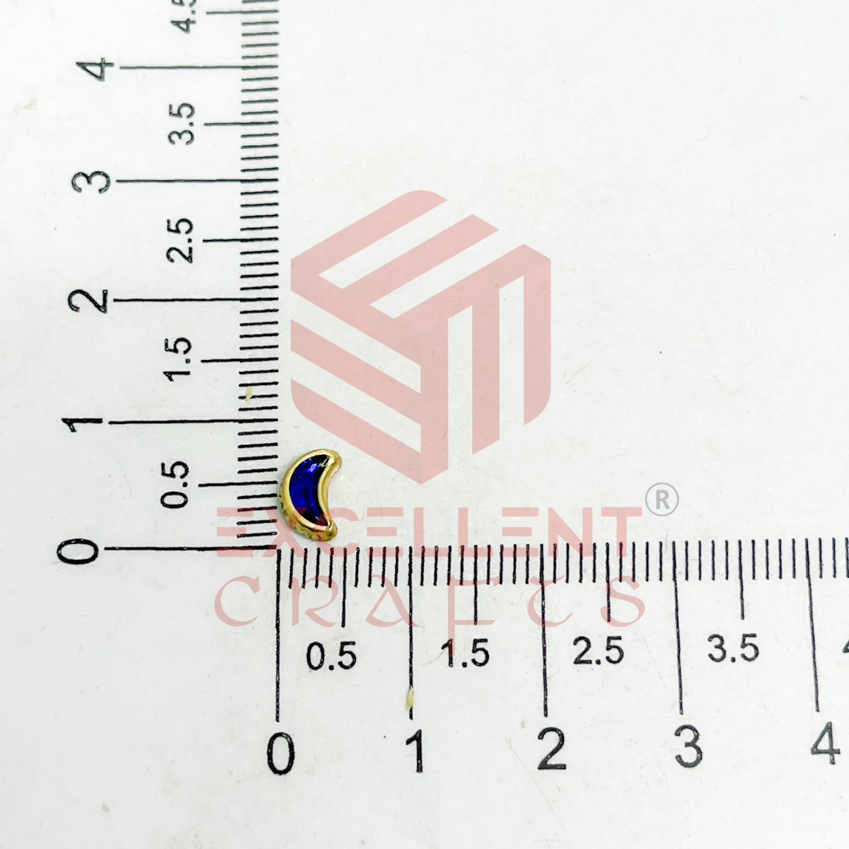4x8mm Halfmoon Shape Glass Kundan Stones-100 Pcs