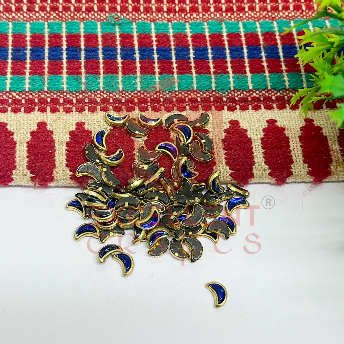 4x8mm Halfmoon Shape Glass Kundan Stones-100 Pcs