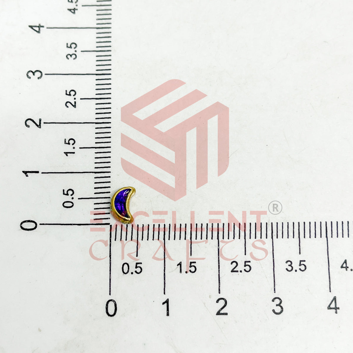 4x8mm Halfmoon Shape Glass Kundan Stones-100 Pcs