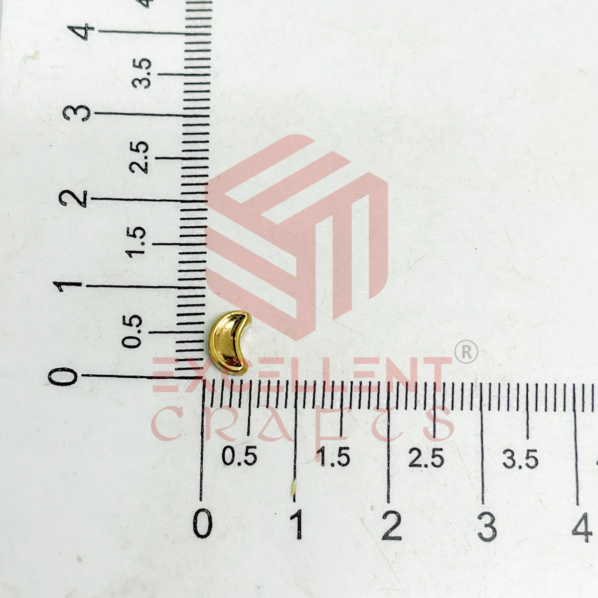 4x8mm Halfmoon Shape Glass Kundan Stones-100 Pcs