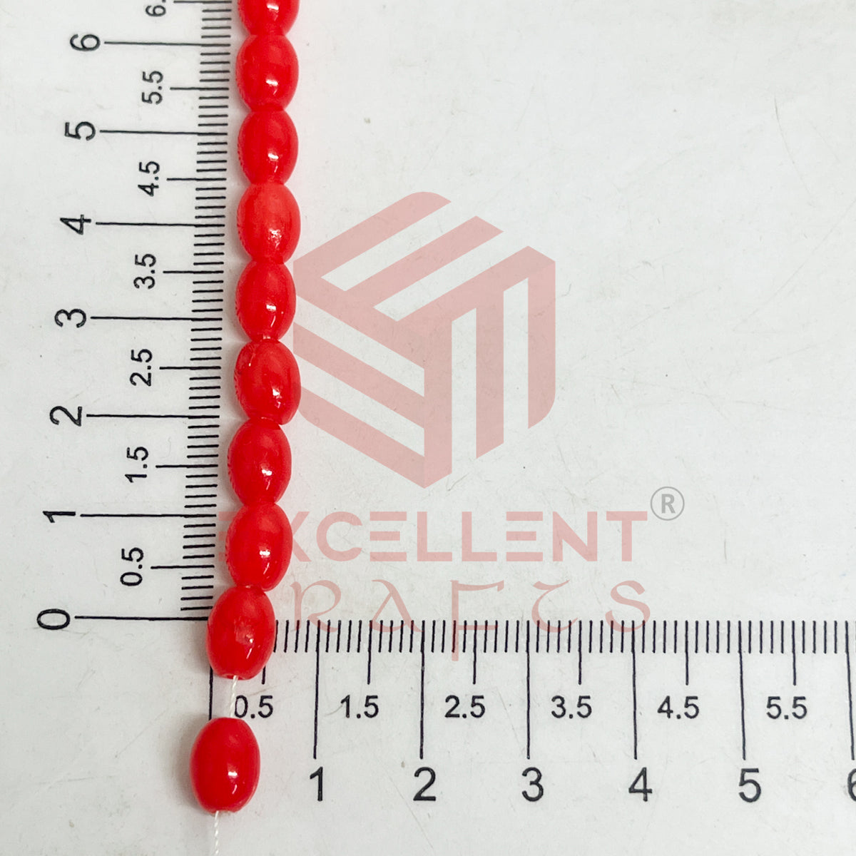 Oval Glass Beads 6x8mm (100 pcs)