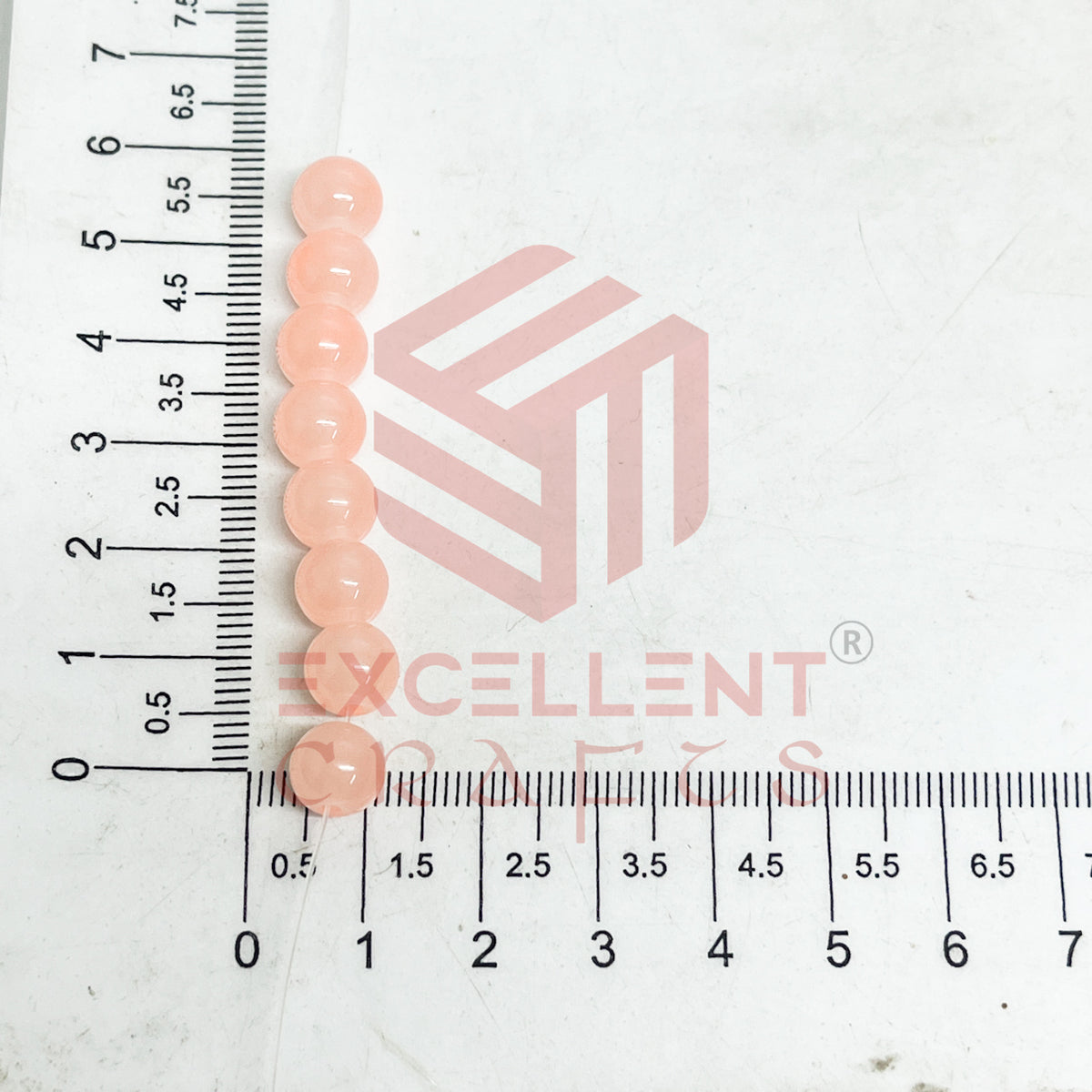 8mm Round Glass Beads- 1 Line