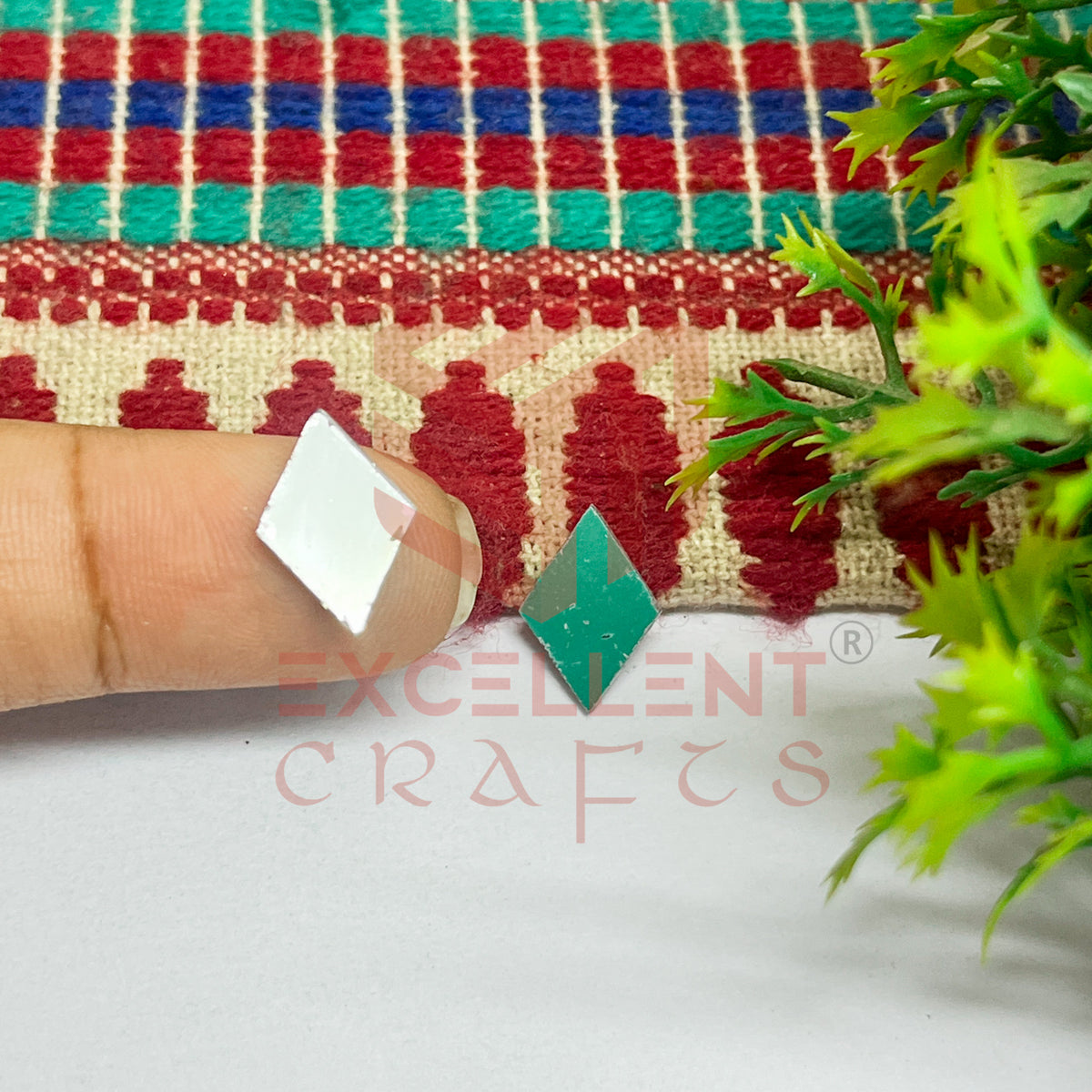 10x15mm Diamond Shape Glass Mirrors-100Pc