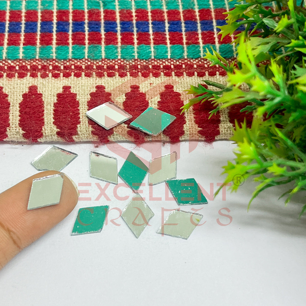 10x15mm Diamond Shape Glass Mirrors-100Pc