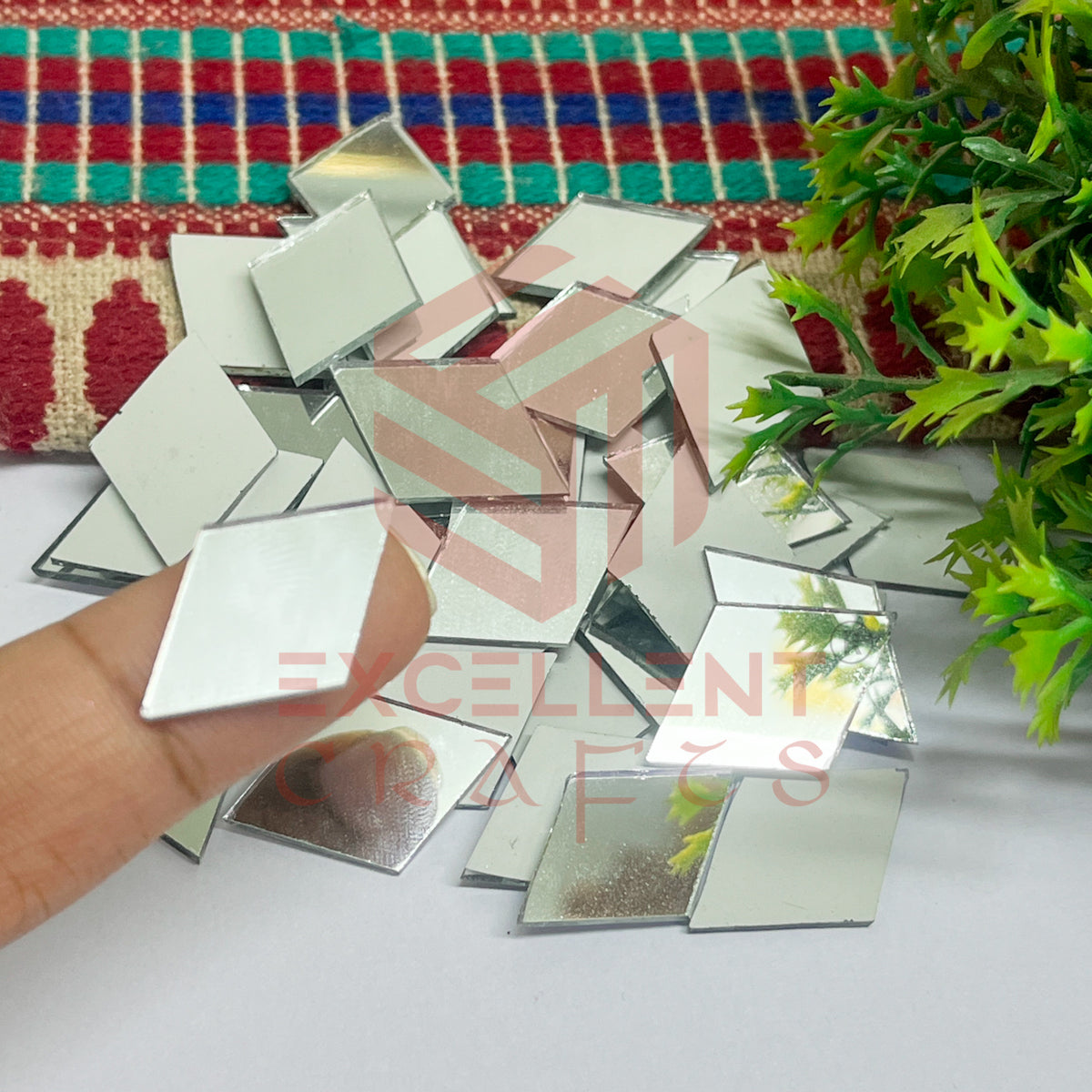 18x25mm Diamond Shape Glass Mirrors-100Pc