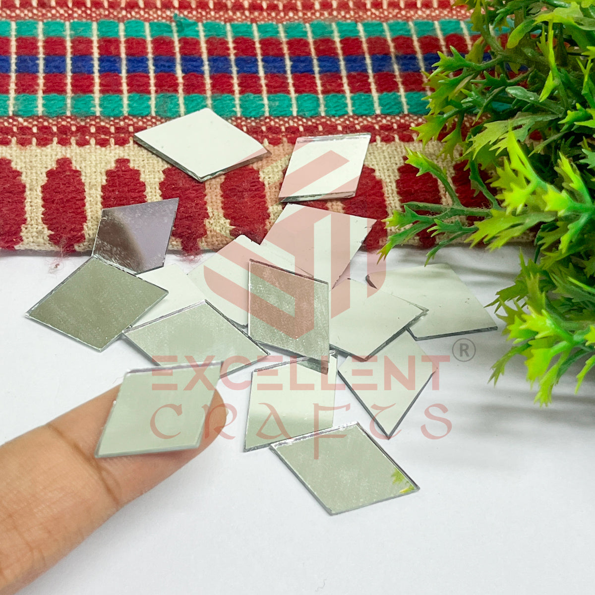 18x25mm Diamond Shape Glass Mirrors-100Pc