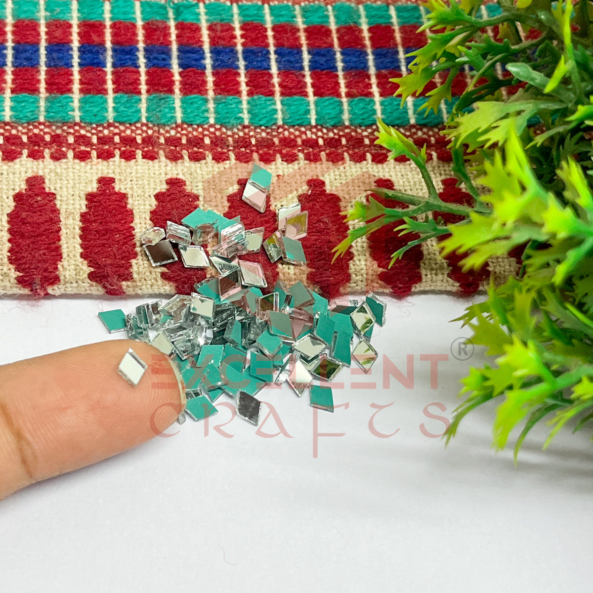 4x6mm Diamond Shape Glass Mirrors-100Pc
