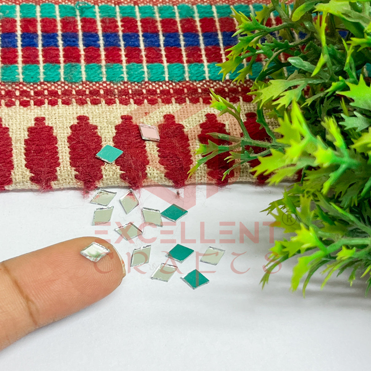 5x7mm Diamond Shape Glass Mirrors-100Pc