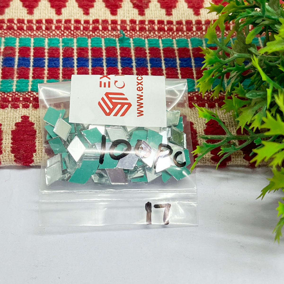 5x8mm Diamond Shape Glass Mirrors-100Pc