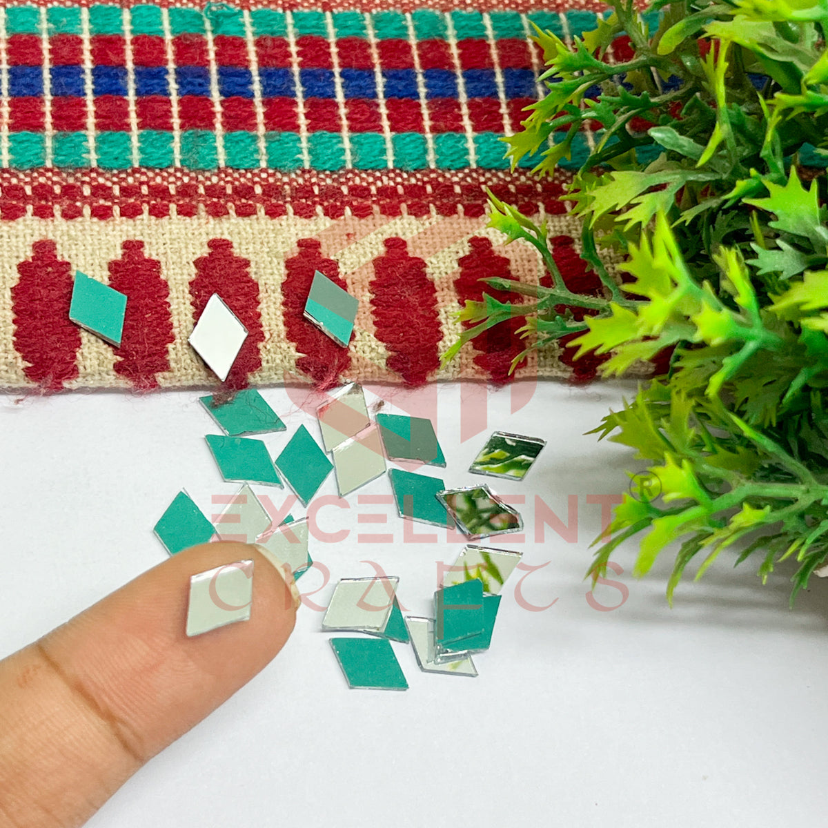 6x9mm Diamond Shape Glass Mirrors-100Pc
