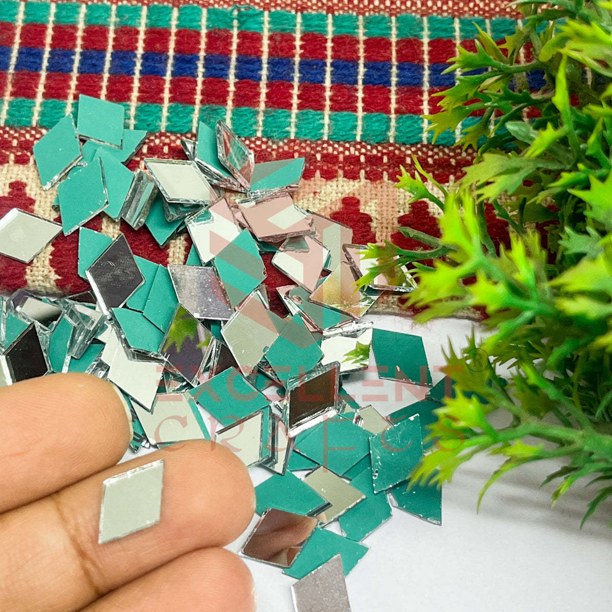 8x14mm Diamond Shape Glass Mirrors-100Pc