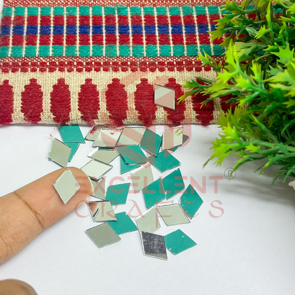 8x14mm Diamond Shape Glass Mirrors-100Pc