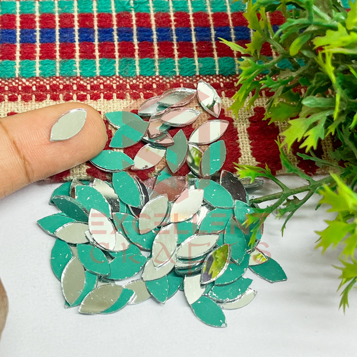8x16mm Eye Shape Glass Mirrors-100Pc
