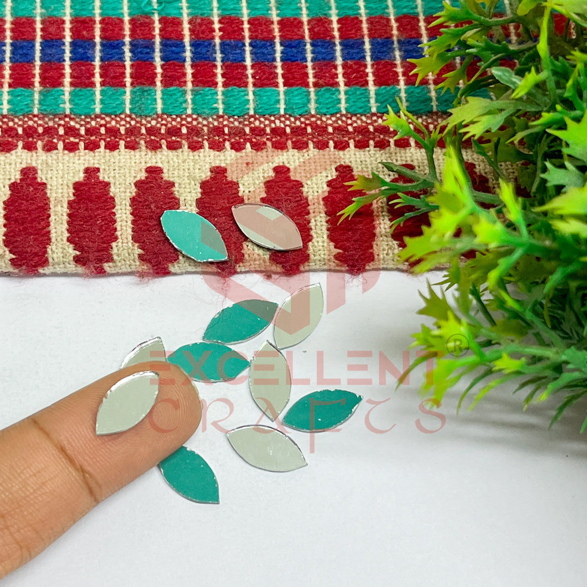 7x14mm Eye Shape Glass Mirrors-100Pc